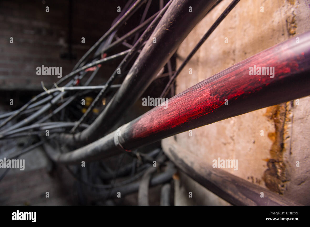 Berlin, Germany, to prevent copper theft, the Telekom marked the