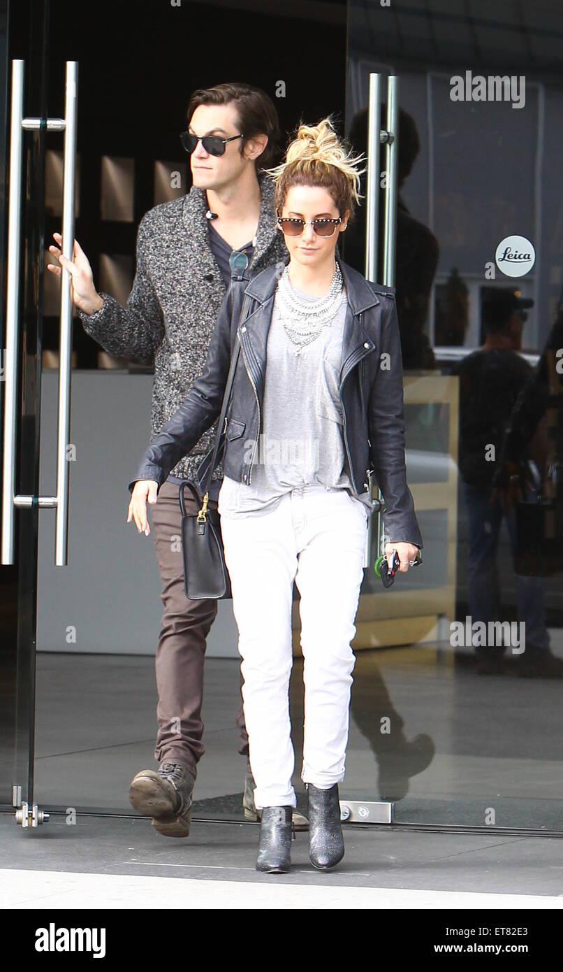 Ashley Tisdale and her husband Christopher French spotted leaving Leica
