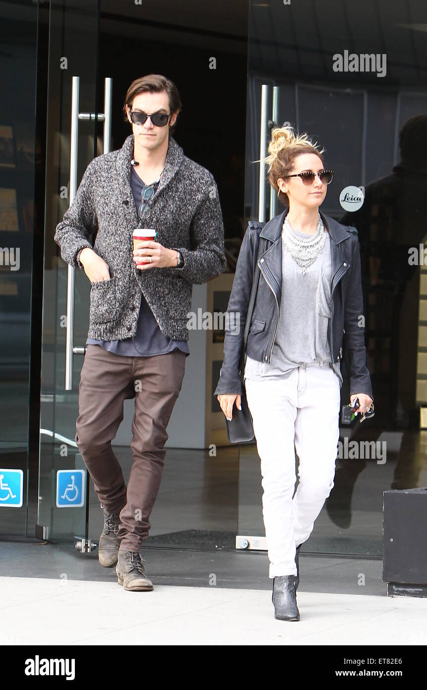 Ashley Tisdale and her husband Christopher French spotted leaving Leica