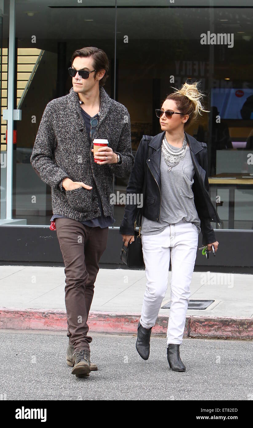 Ashley Tisdale and her husband Christopher French spotted leaving Leica