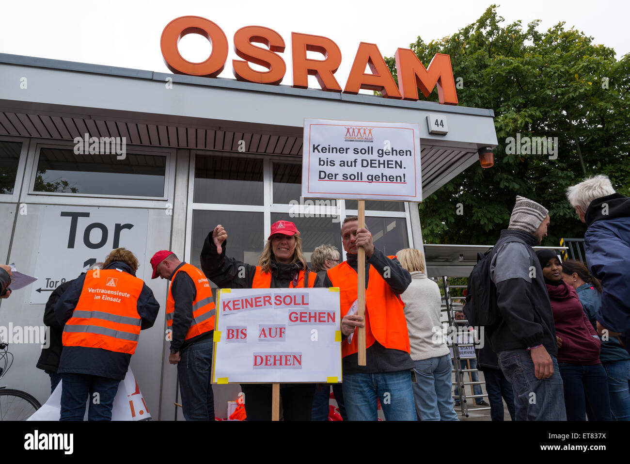 Berlin, Germany, Osram Pursuing protest against the planned reduction of 283 positions Stock Photo