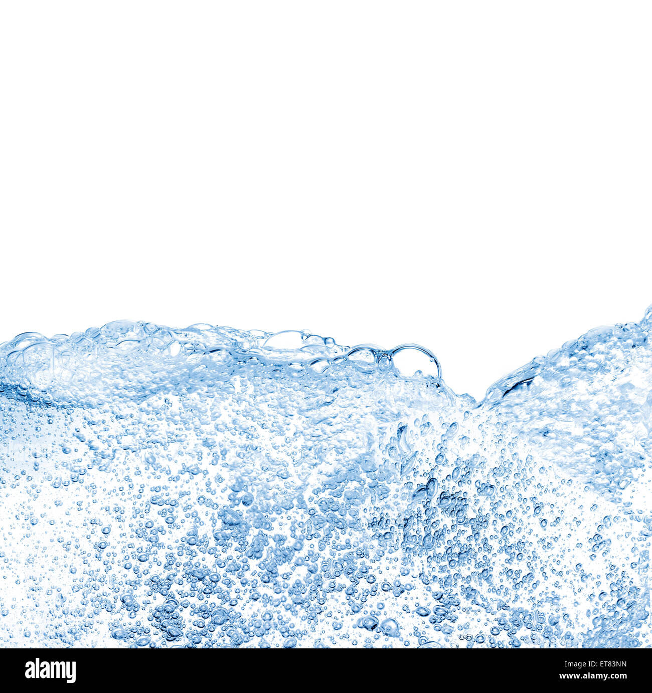 Water bubbles and turbulence against white background Stock Photo