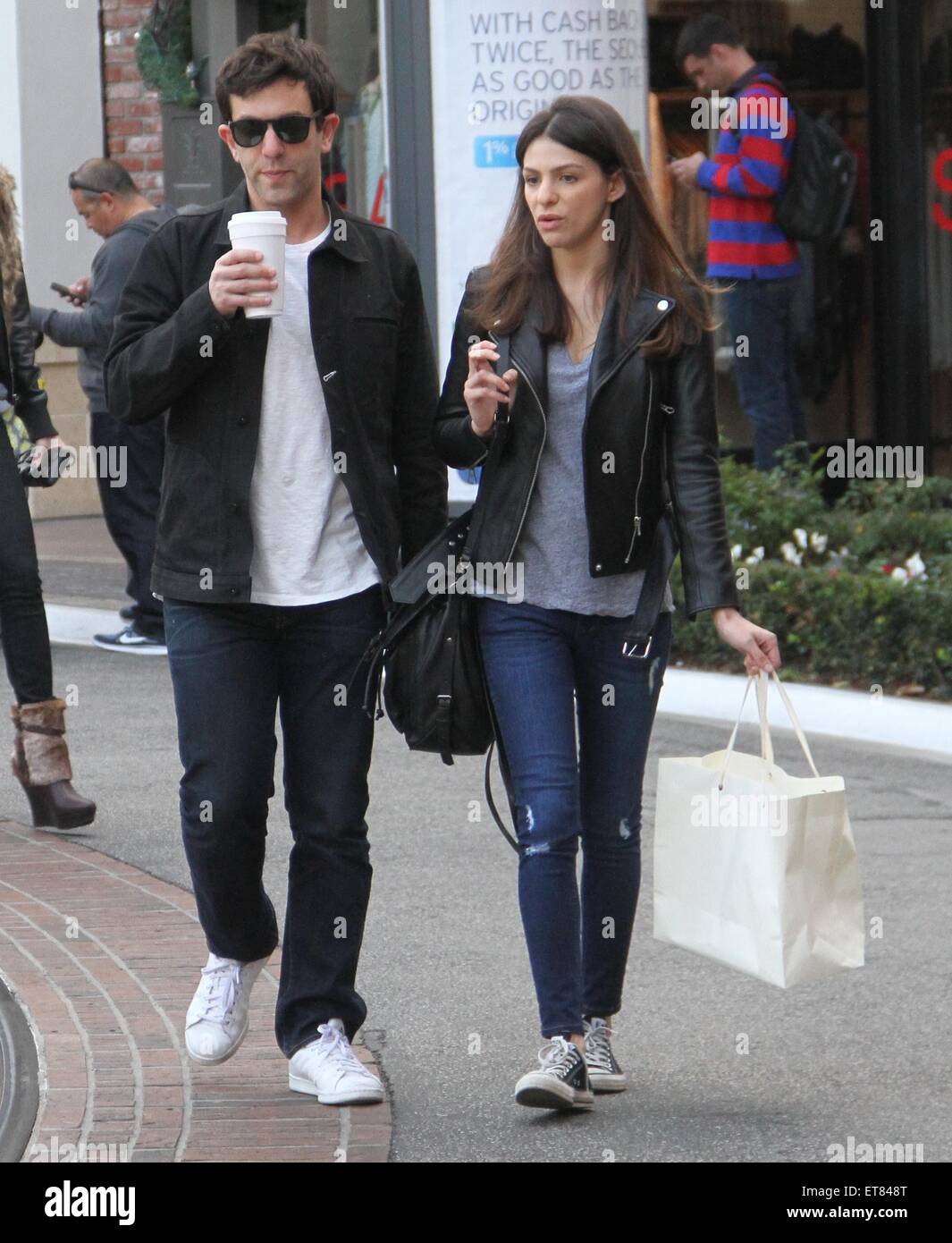 B.J. Novak shops at The Grove with a friend Featuring: B.J. Novak Where
