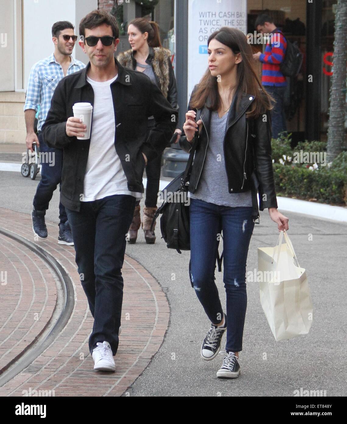 B.J. Novak shops at The Grove with a friend Featuring: B.J. Novak Where
