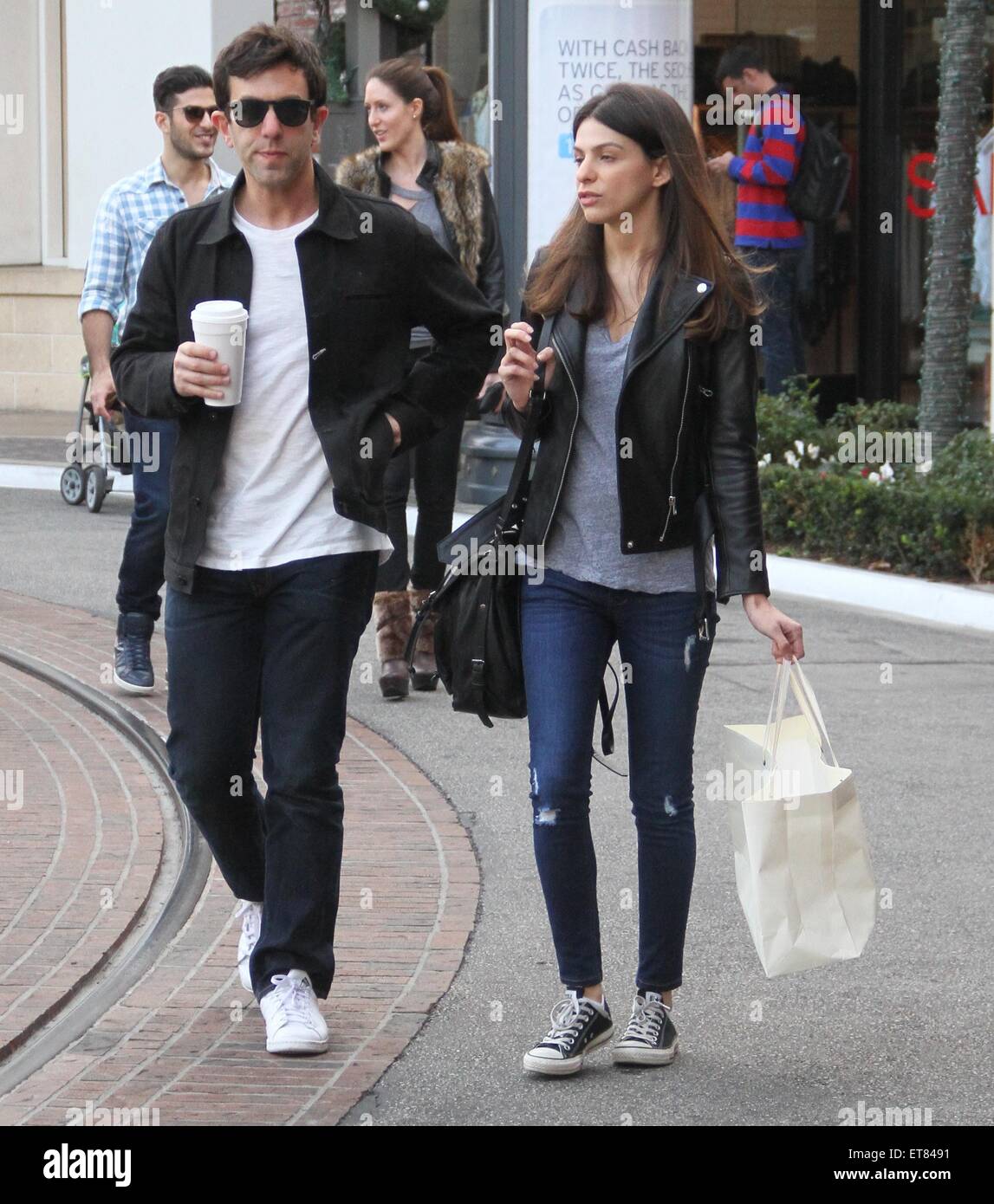B.J. Novak shops at The Grove with a friend Featuring: B.J. Novak Where