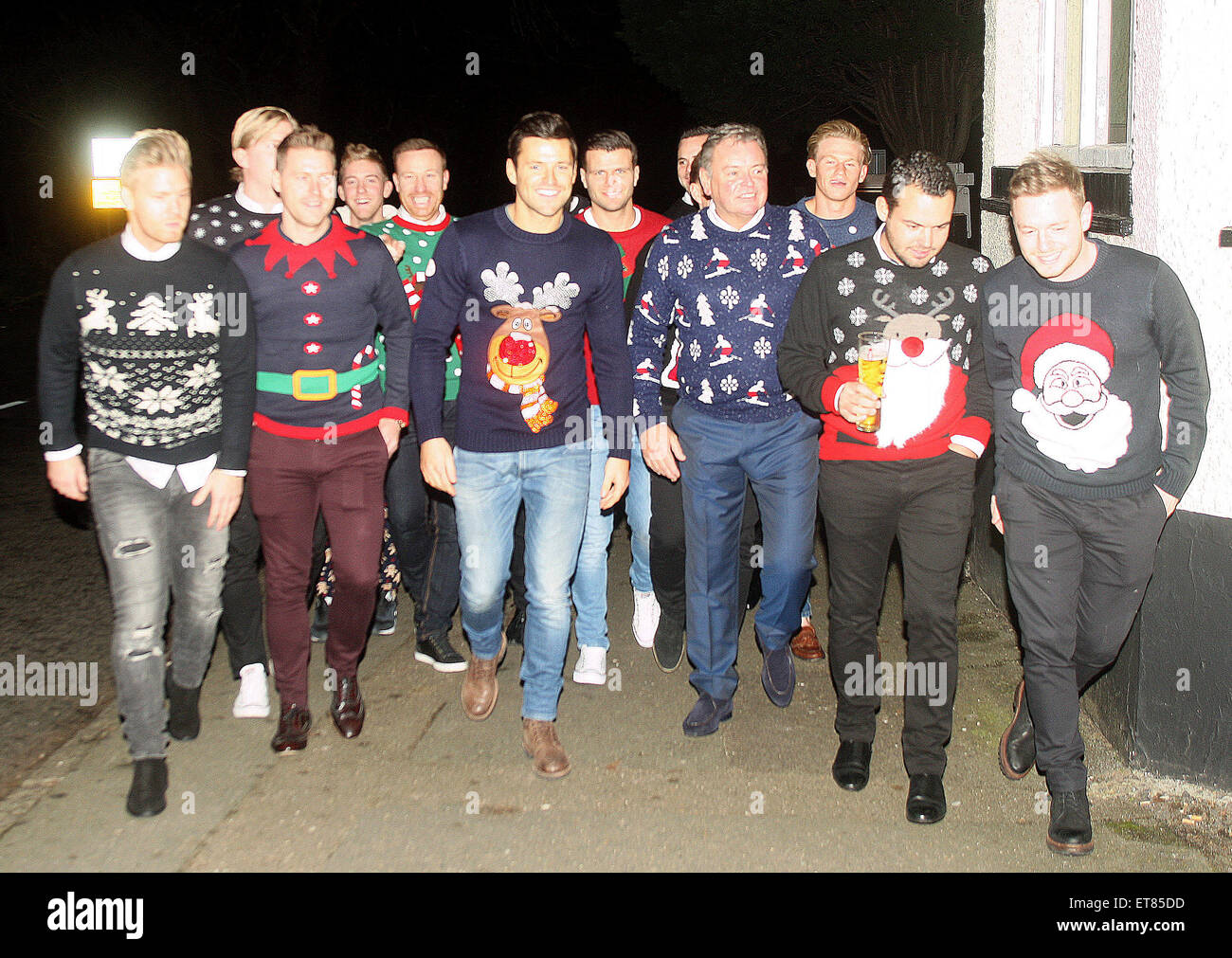Mark Wright along with family and friends wear Christmas jumpers
