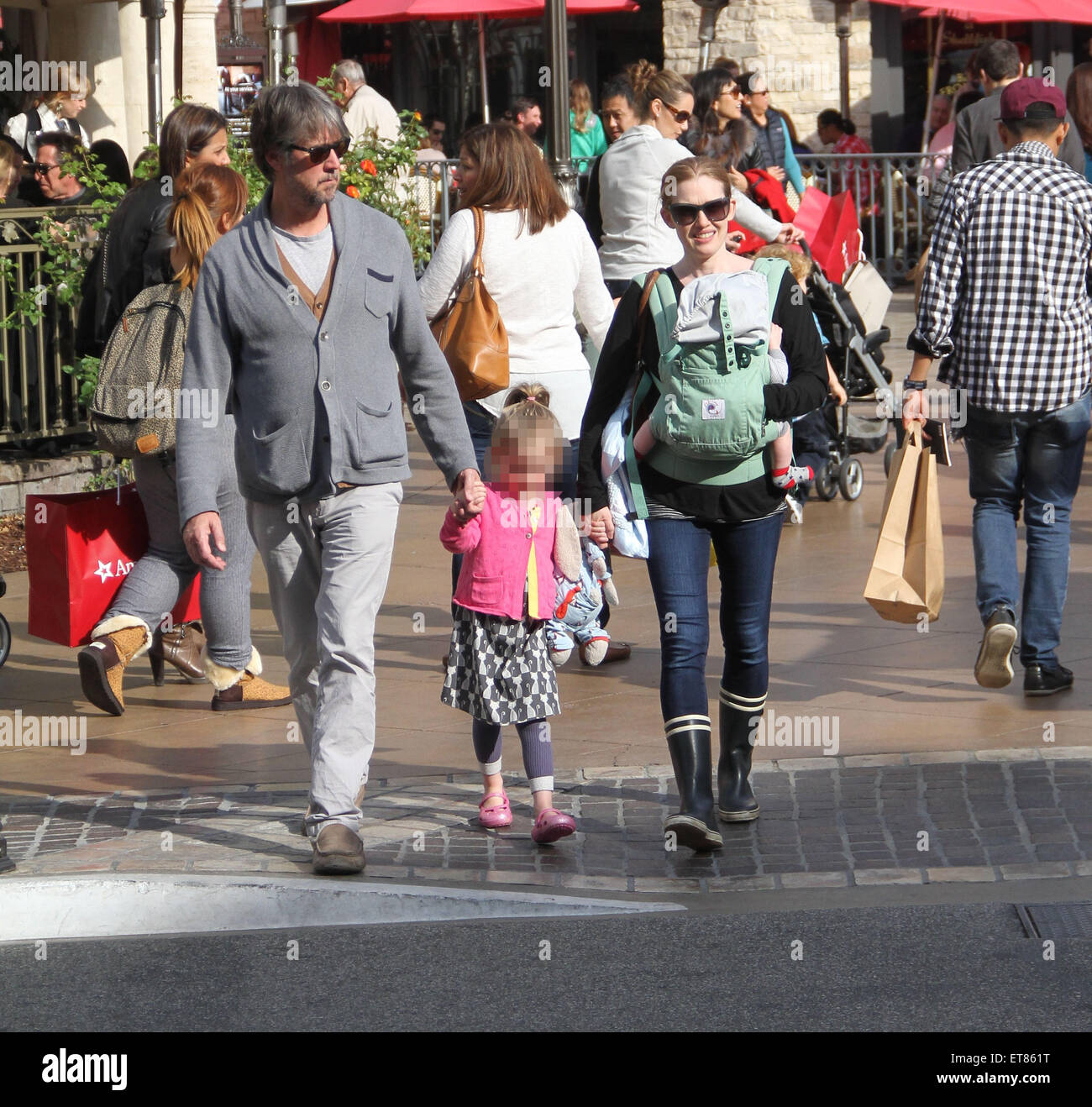 The Killing star, Mireille Enos with husband Alan Ruck take their family Christmas shopping at The Grove in Hollywood Featuring: Mireille Enos, Alan Ruck, Vesper Vivianne Ruck, Sam Ruck Where: Los Angeles, California, United States When: 21 Dec 2014 Credit: WENN.com Stock Photo