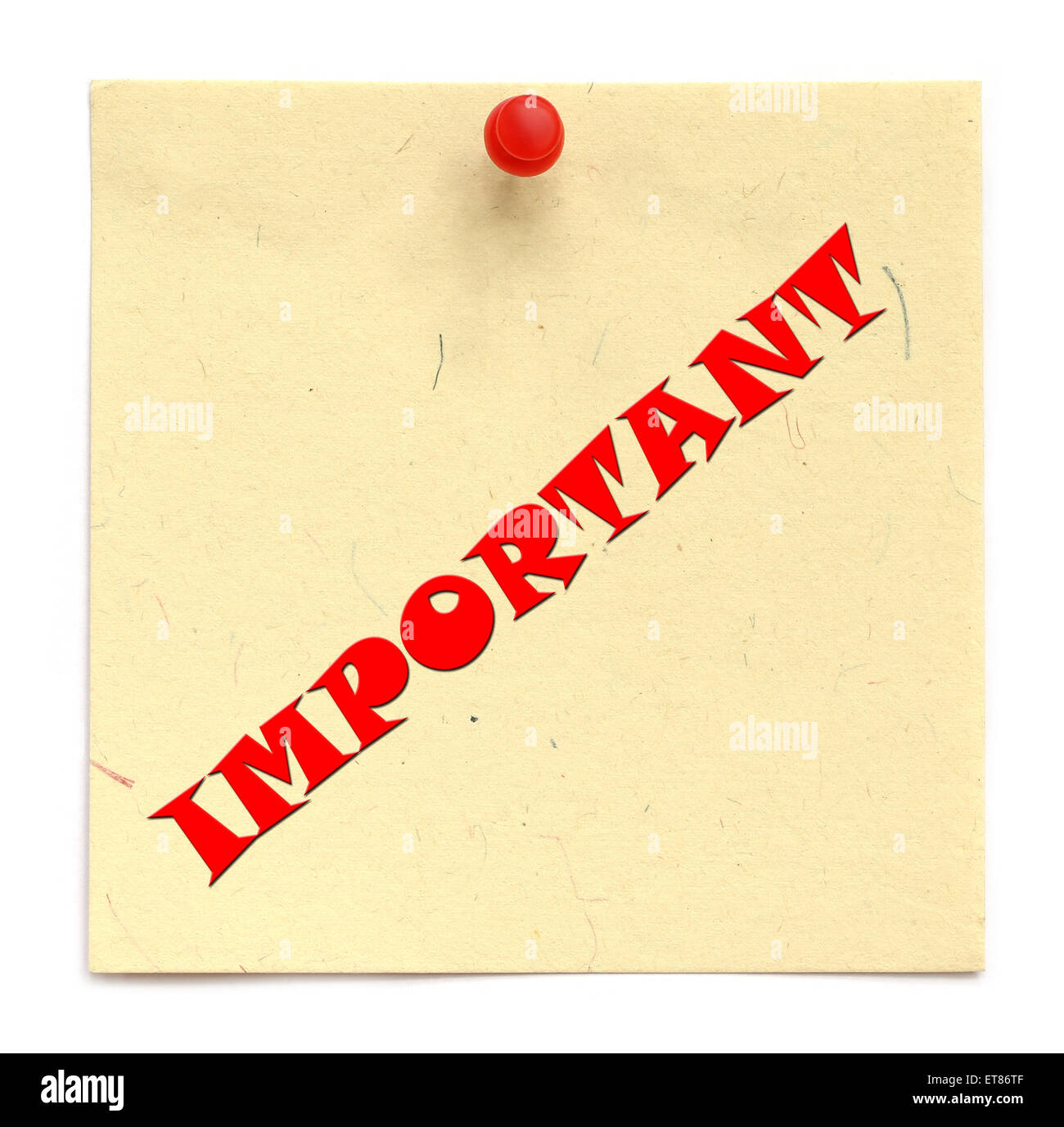 Notice written IMPORTANT over white background Stock Photo