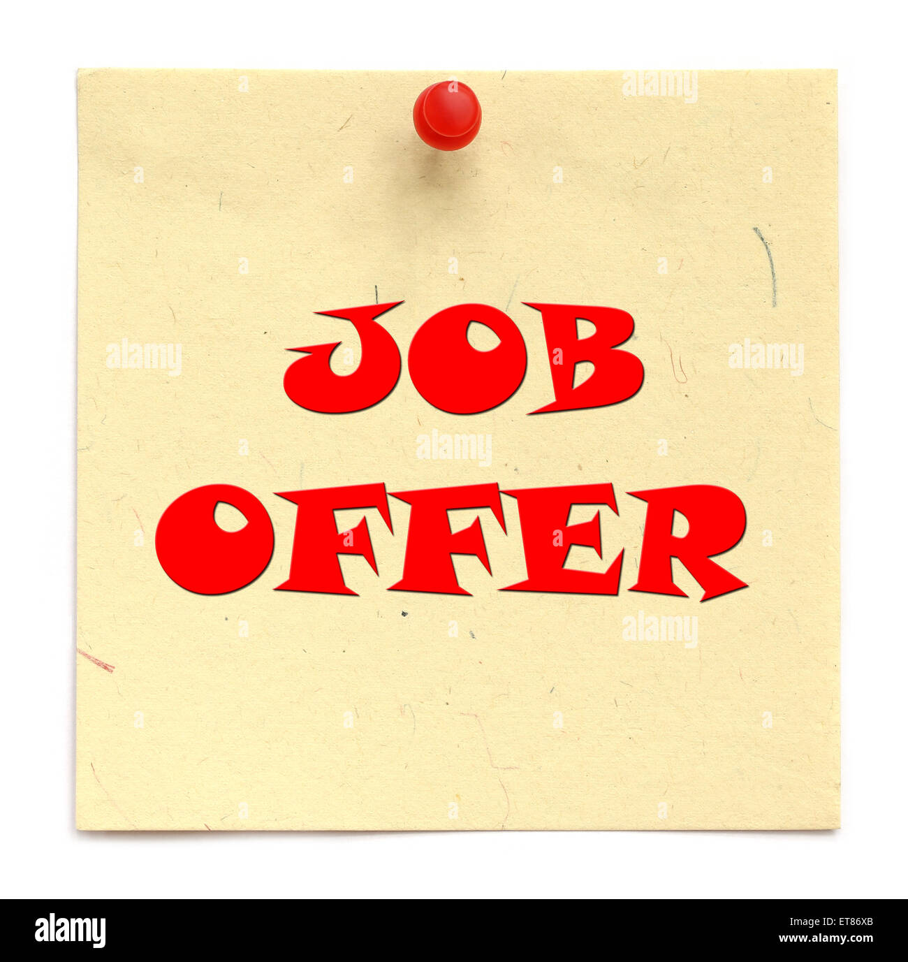 Notice inscribed JOB OFFER over white background Stock Photo