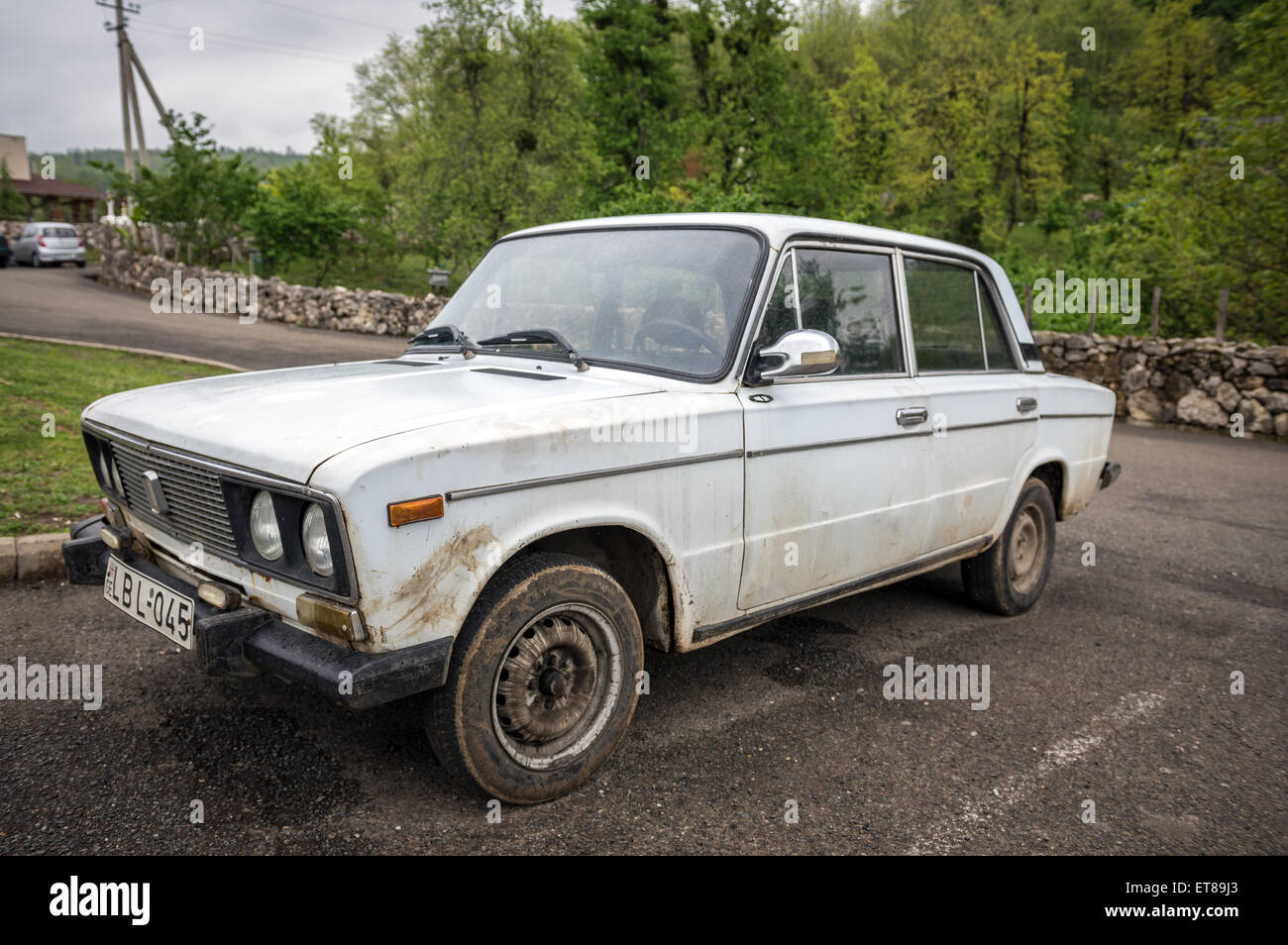 VAZ 2106 (Lada 1600) car near Tskaltubo Cave also called Cave of Prometheus in Georgia