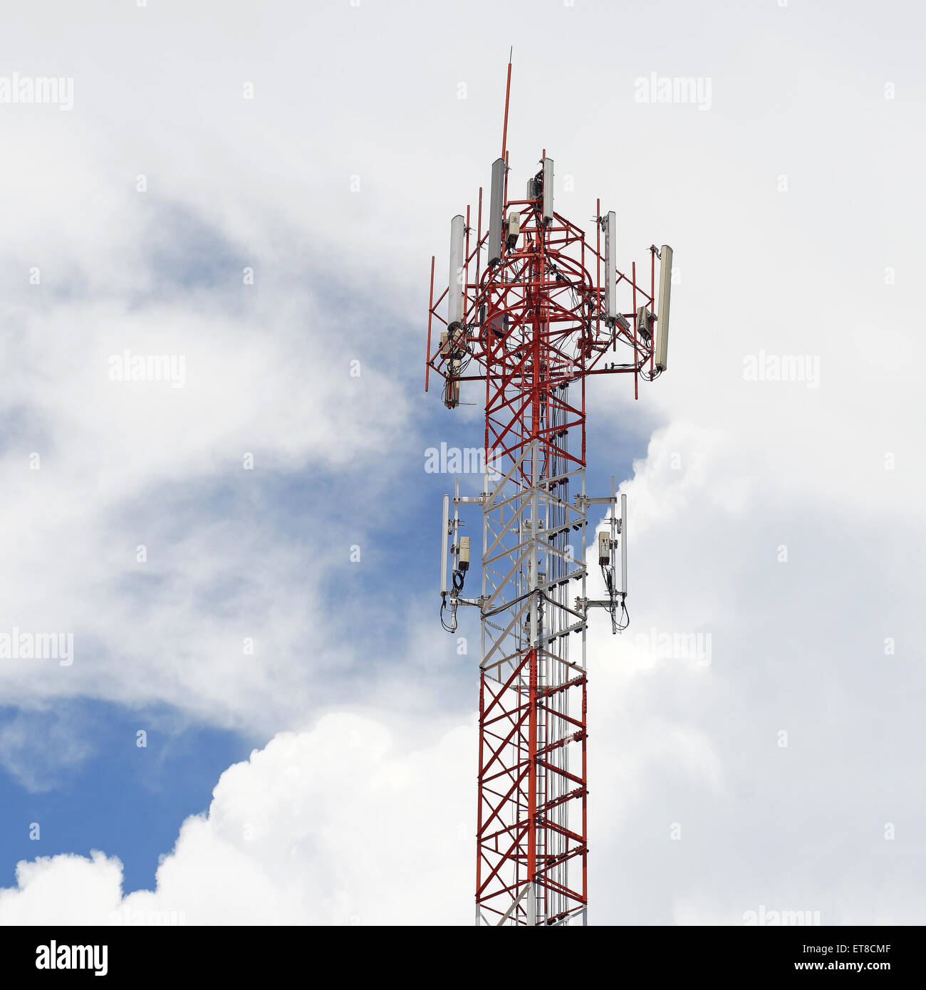 telecommunication tower with beautiful sky background Stock Photo