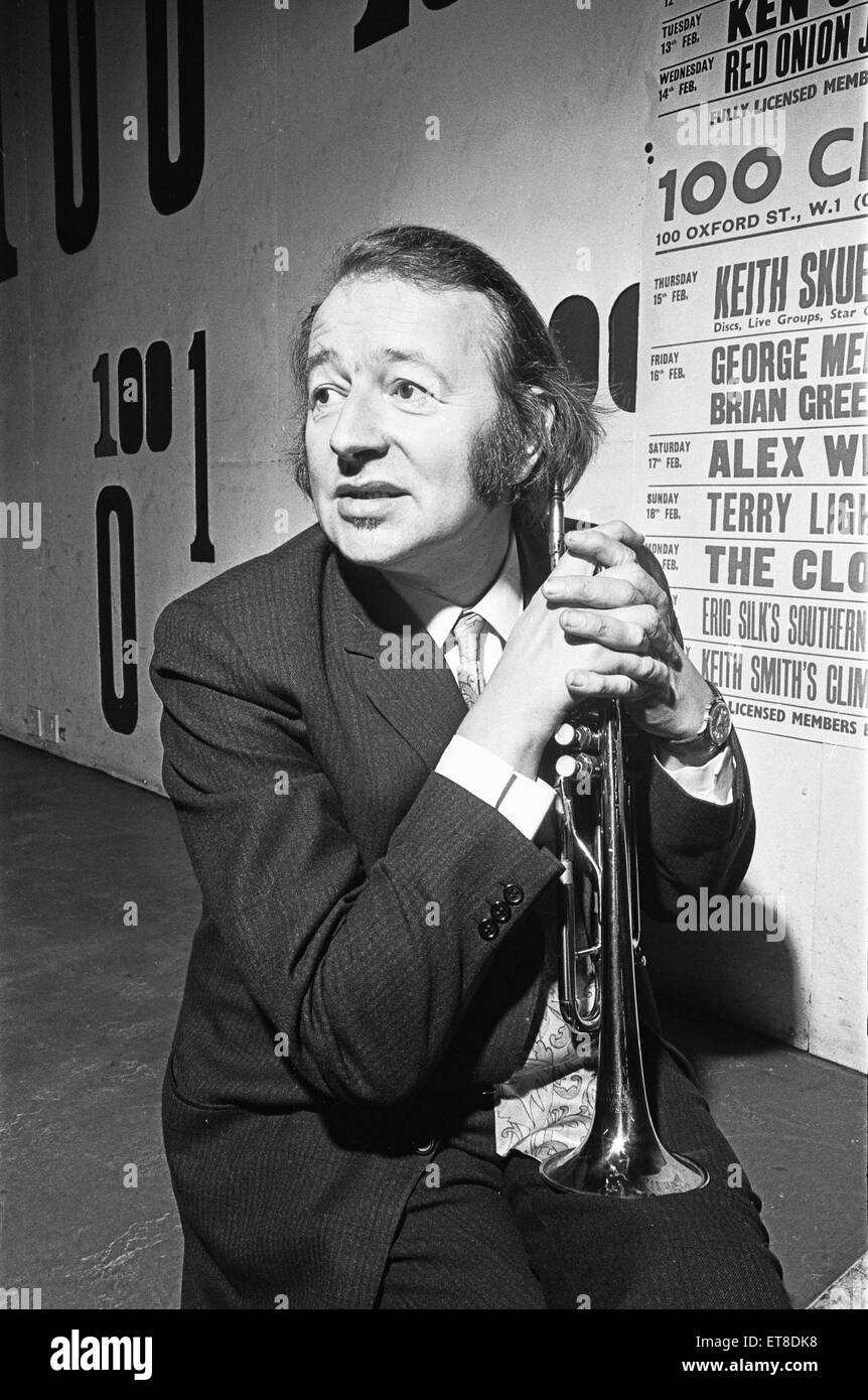 Humphrey Lyttelton Jazz musician  seen here at the 100 Club on Oxford Street. 13th February 1965 Stock Photo