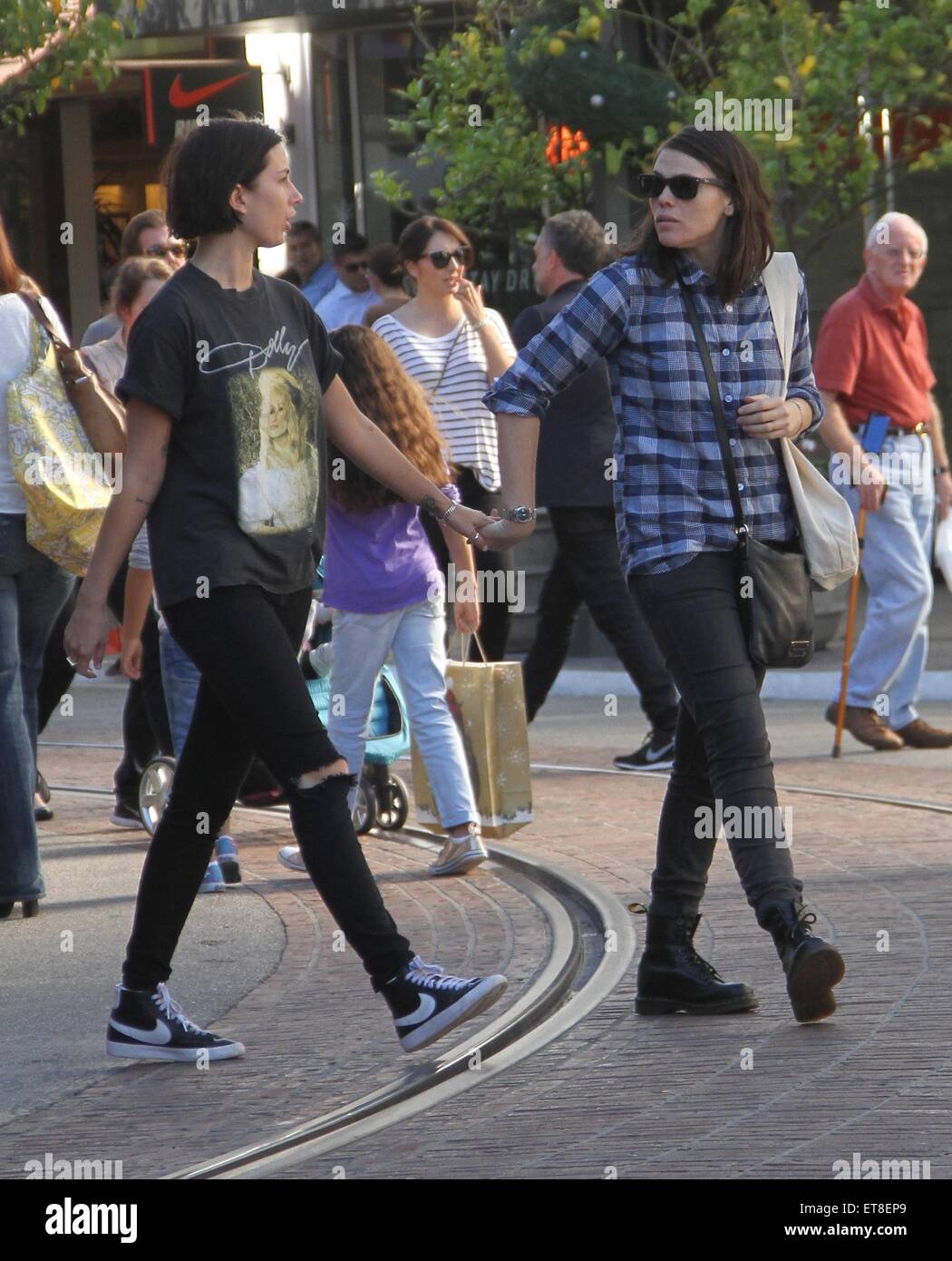 Clea DuVall, star of HBO television series Carnivàle, goes shopping at The Grove in Hollywood holding hands with her gal pal  Featuring: Clea DuVall Where: Los Angeles, California, United States When: 23 Dec 2014 Credit: WENN.com Stock Photo