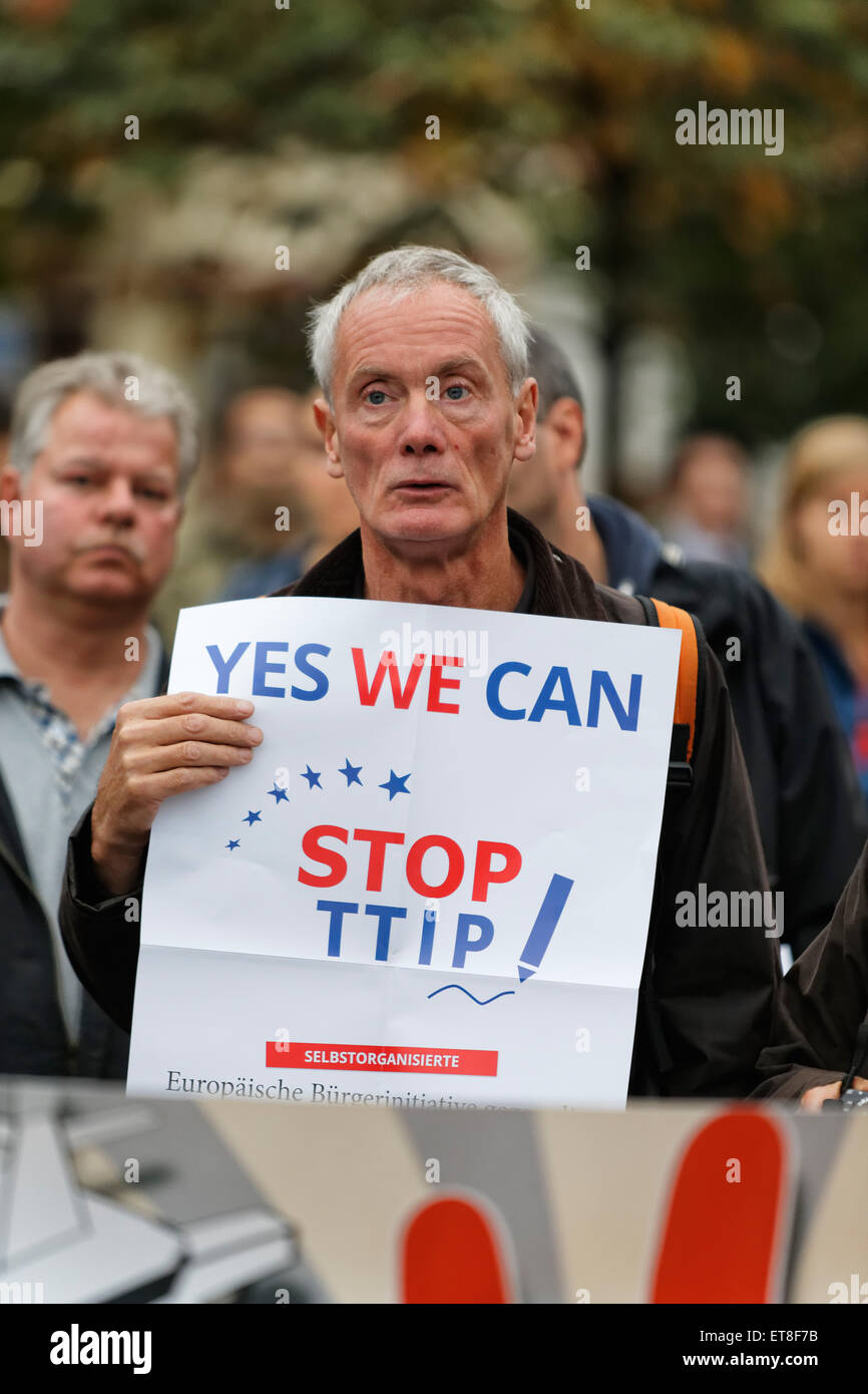 Berlin, Germany, to protest TTIP Stock Photo