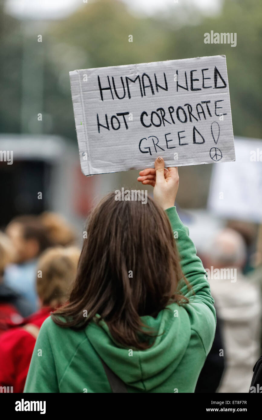 Berlin, Germany, to protest TTIP Stock Photo