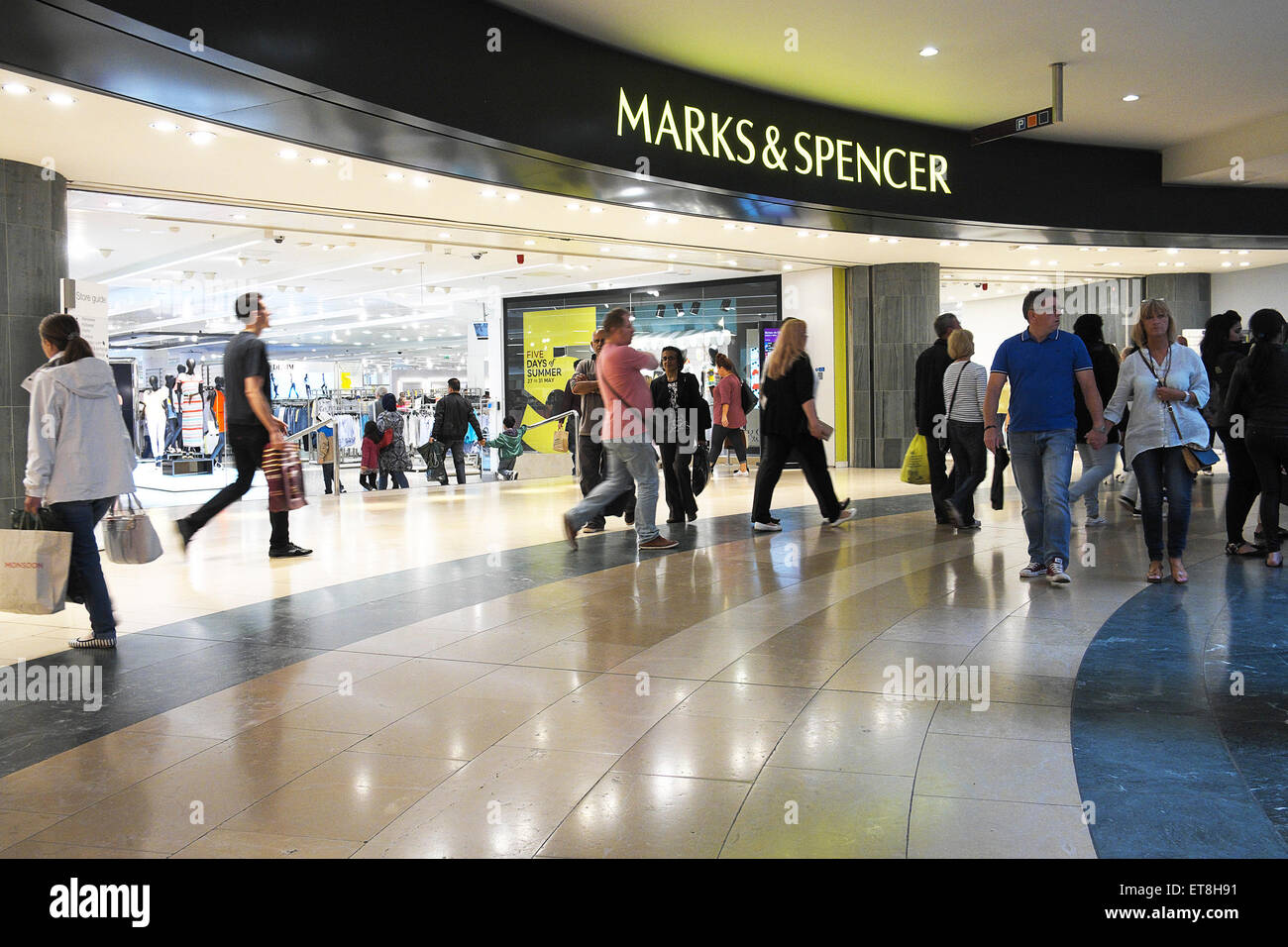 The interior of Bluewater Shopping Centre in Kent. Stock Photo