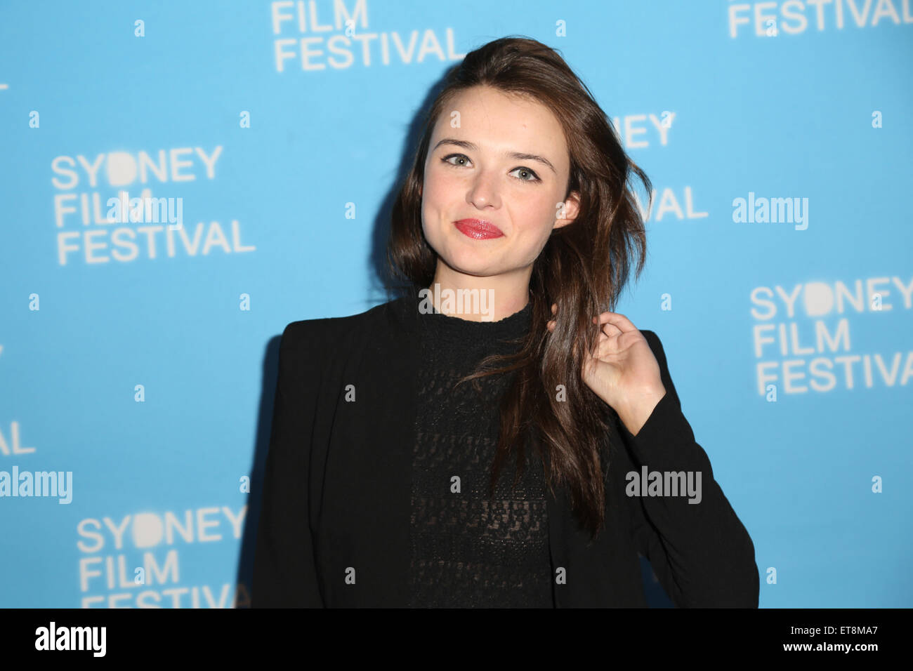 Sydney, Australia. 12 June 2015. Pictured: Actress Philippa Northeast (Home & Away). VIPs arrived on the red carpet for the Sydney Film Festival Australian Premiere of Tangerine at the State Theatre, 49 Market Street, Sydney. Credit: Richard Milnes/Alamy Live News Stock Photo