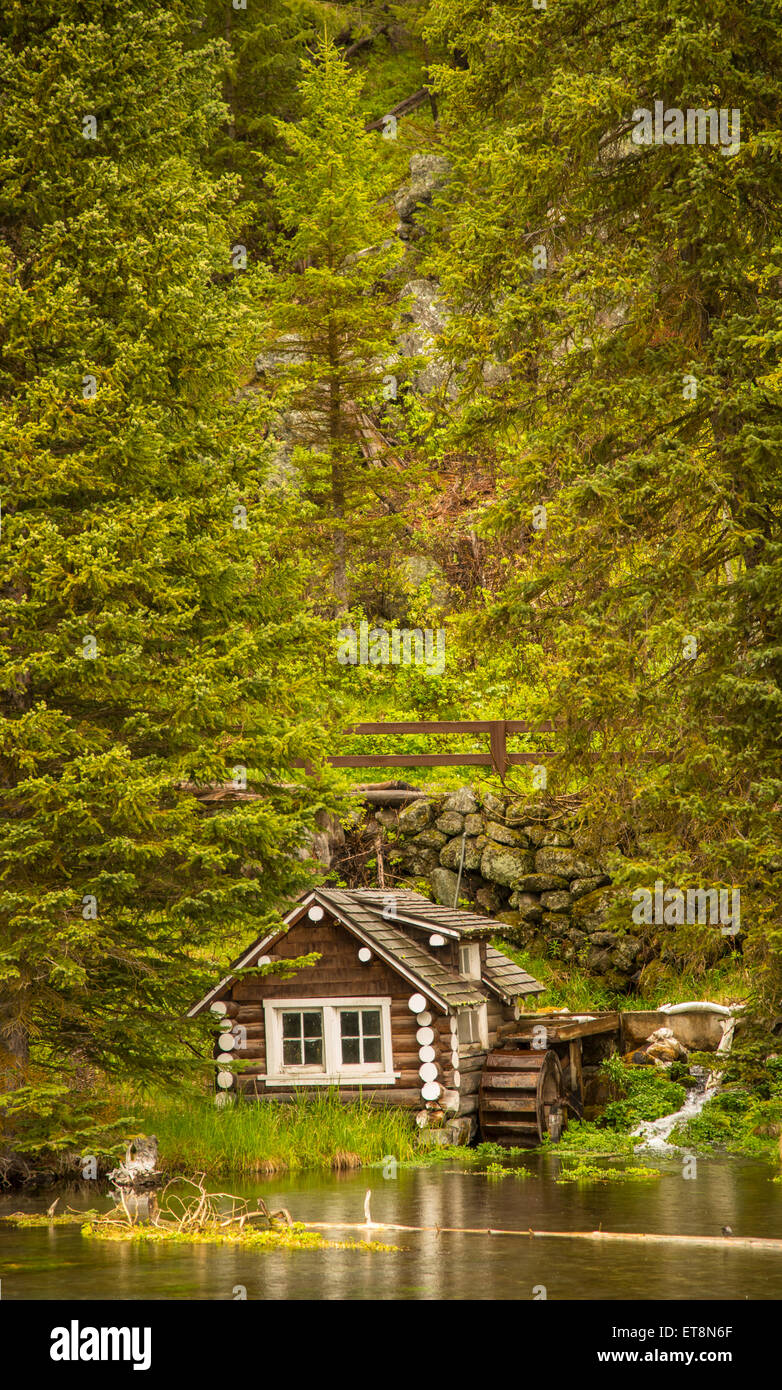Big Springs Johny Sacks Cabin Island Park Idaho Stock Photo