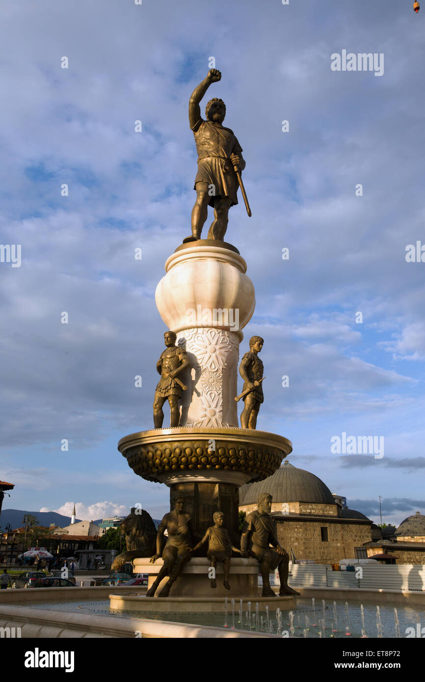 Statue of Philip II Skopje, Macedonia Stock Photo