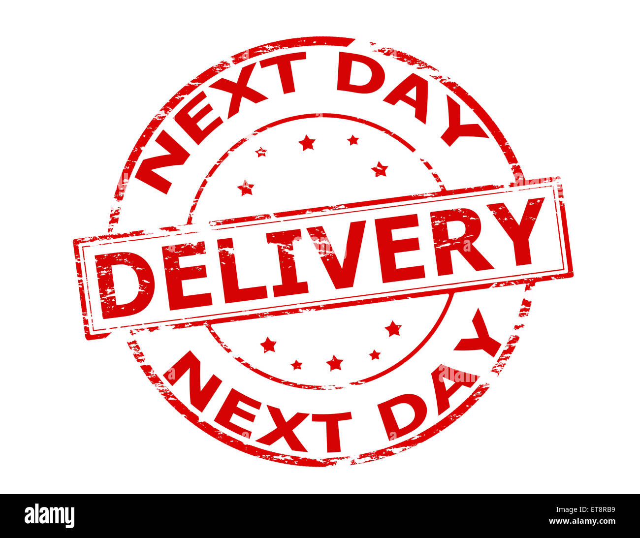 Rubber stamp with text delivery next day inside, vector illustration