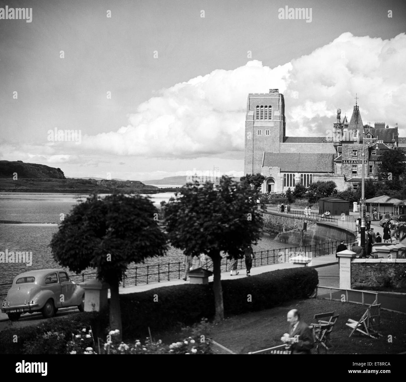 St Columba's Cathedral, Oban, a resort town within the Argyll and Bute council area of Scotland. 23rd August 1951. Stock Photo