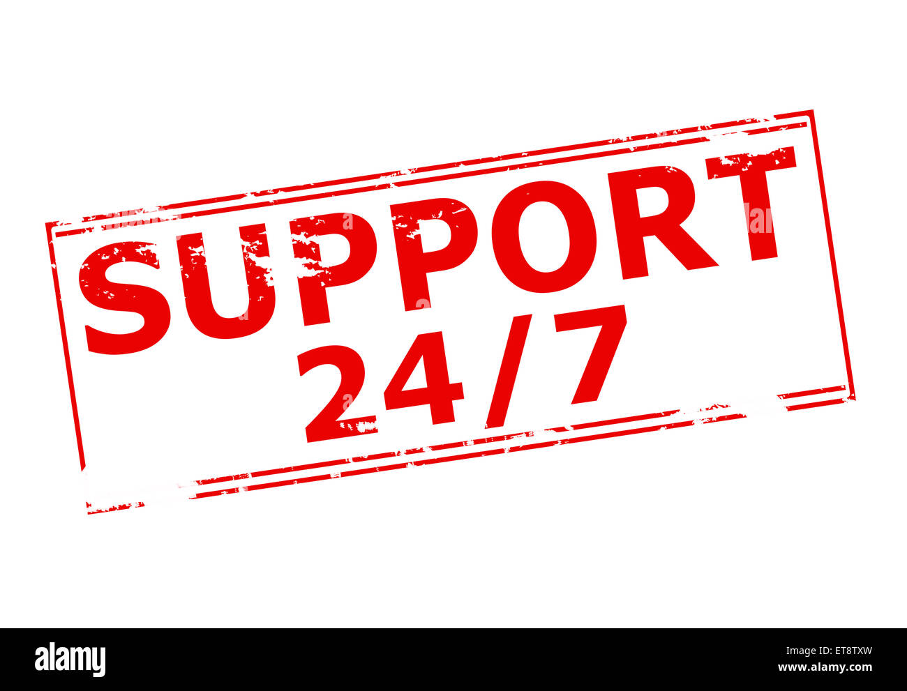 Rubber stamp with text support twenty four seven inside, vector illustration Stock Photo