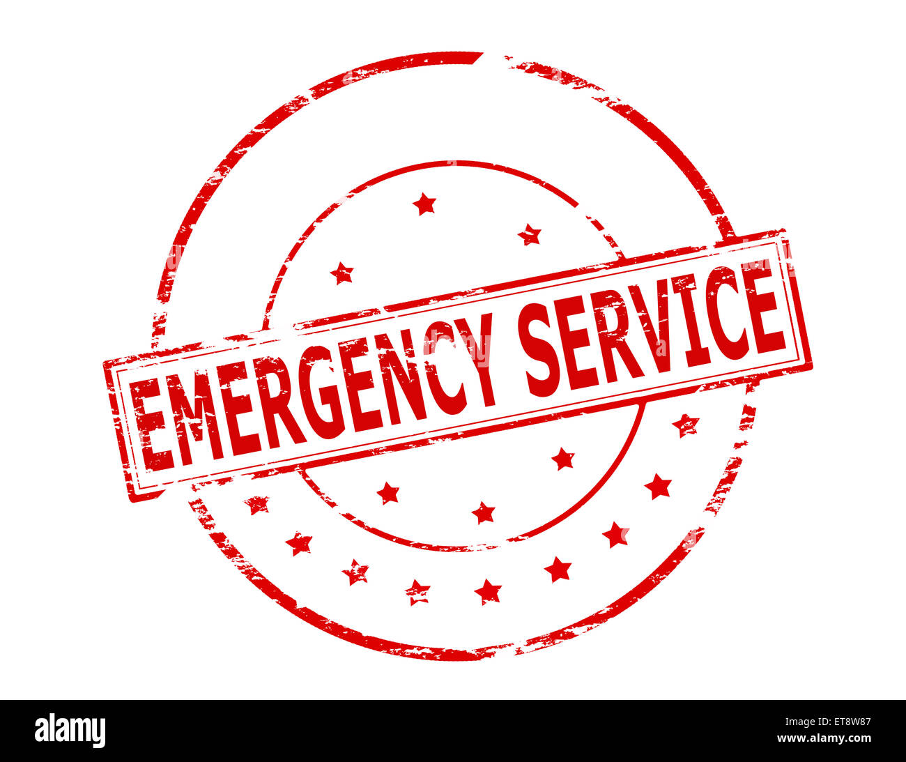 Rubber stamp with text emergency service inside, vector illustration Stock Photo