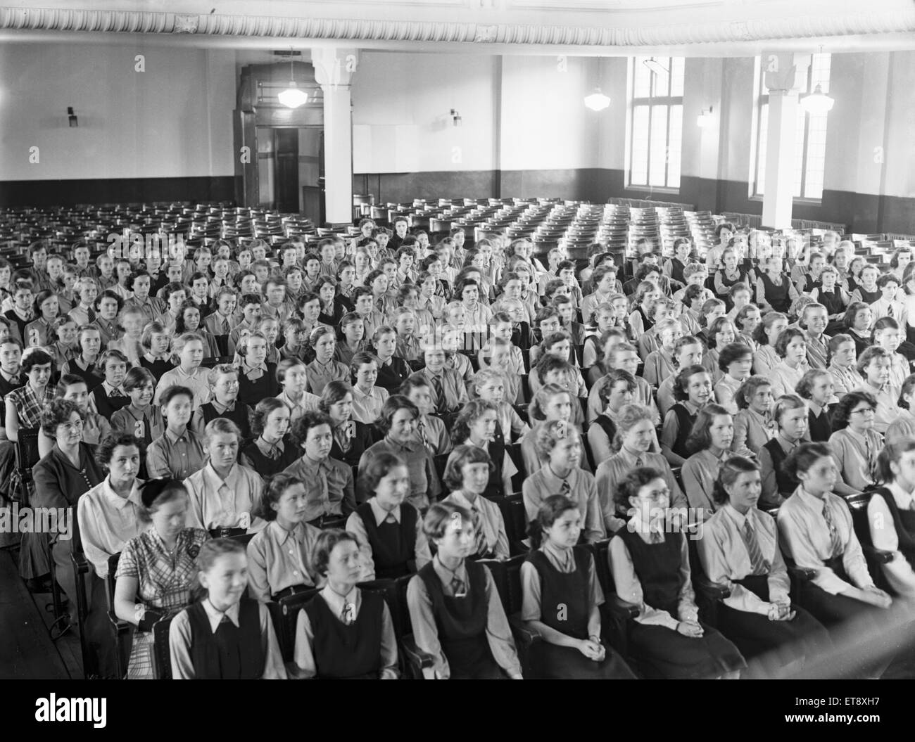School assembly in Coventry circa 1954 Stock Photo Alamy