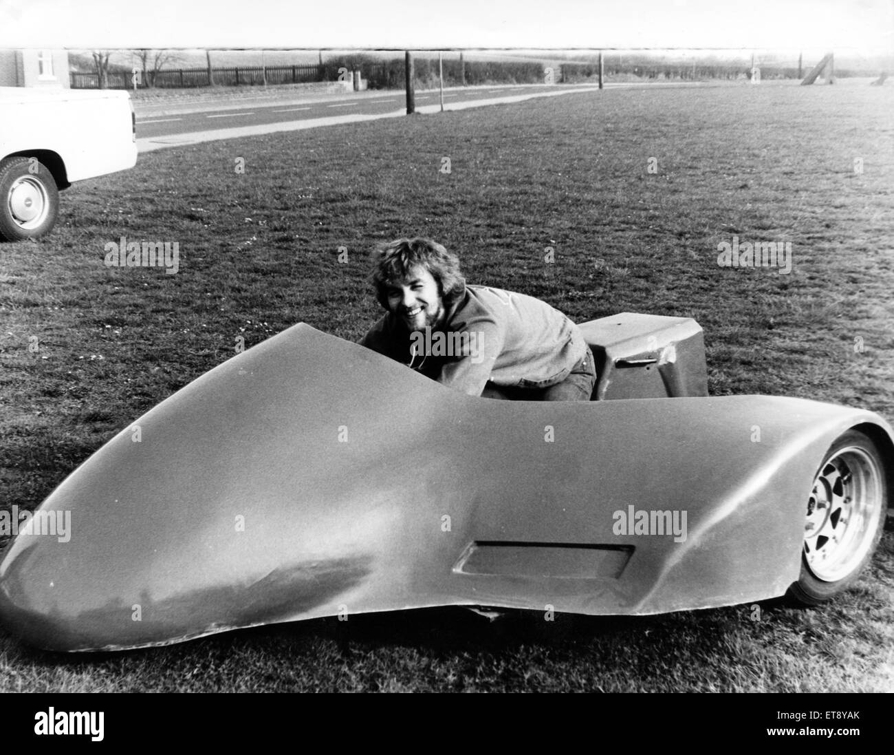 Jock Taylor on his 750 Yamaha fitted with Lamplas fairing.  12th May 1981. Stock Photo