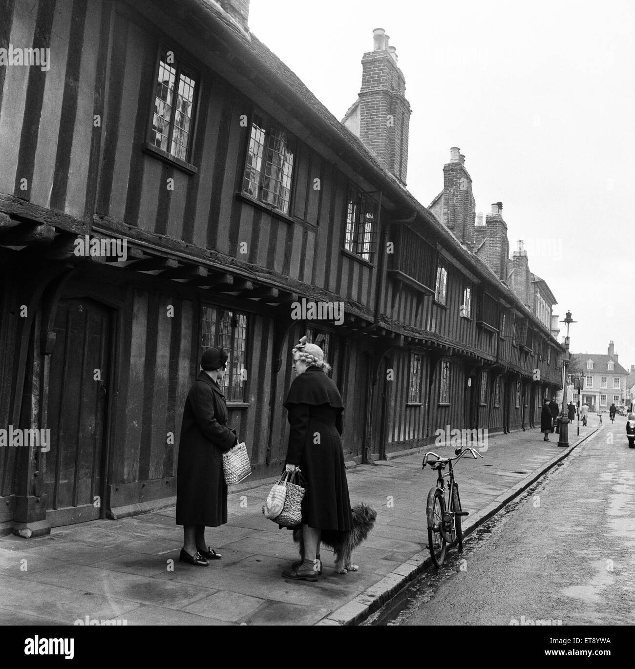 Church Street Almshouses, Stratford-upon-Avon,  Warwickshire. 4th April 1954. Stock Photo
