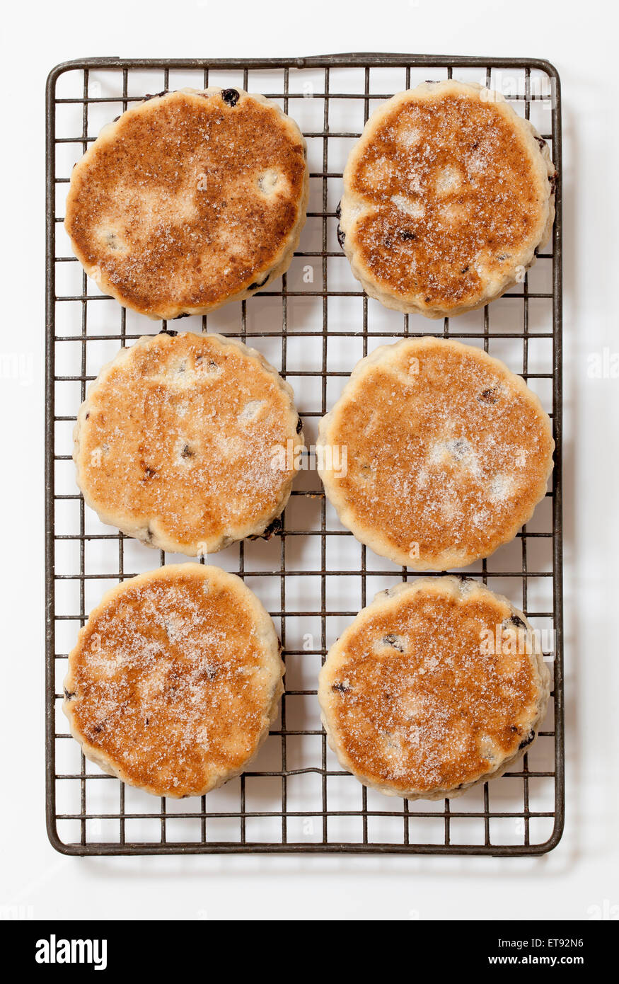 Welsh cakes or Welshcakes (or pics) - a traditional food delicacy in Wales Stock Photo
