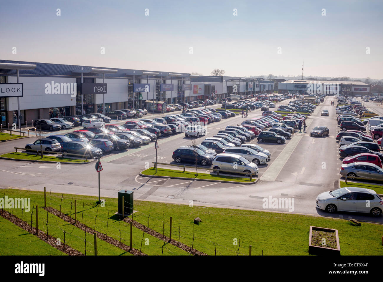 A large out of town popular retail park at Stafford, Staffordshire