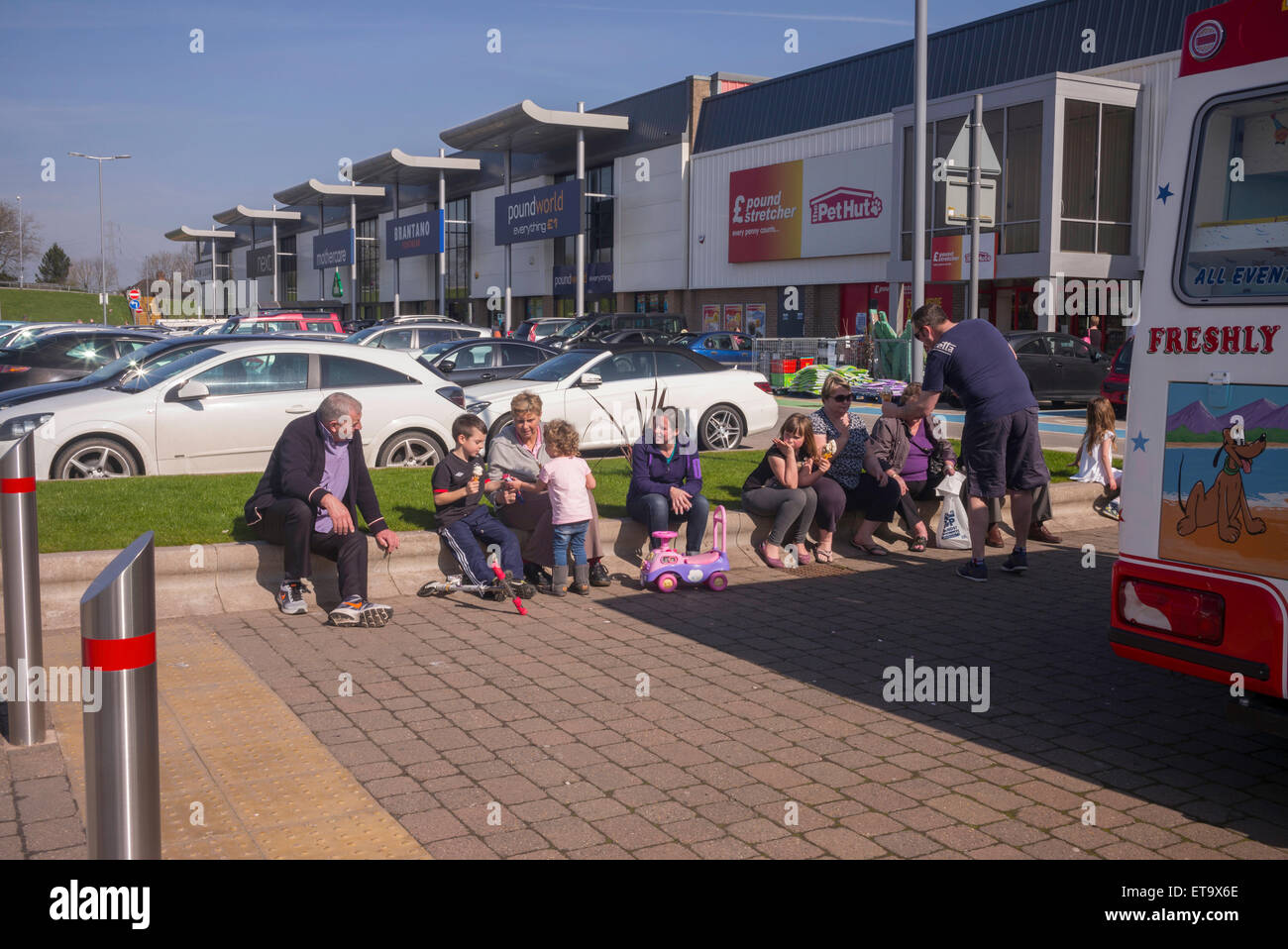 A large out of town popular retail park at Stafford, Staffordshire