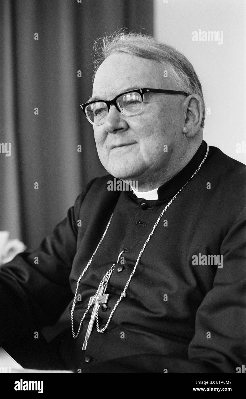 Doctor Patrick Dwyer, The Roman Catholic, Archbishop of Birmingham, Pictured, 22nd December 1975. Doctor Patrick Dwyer aka G P Dwyer, George Patrick Dwyer. Stock Photo