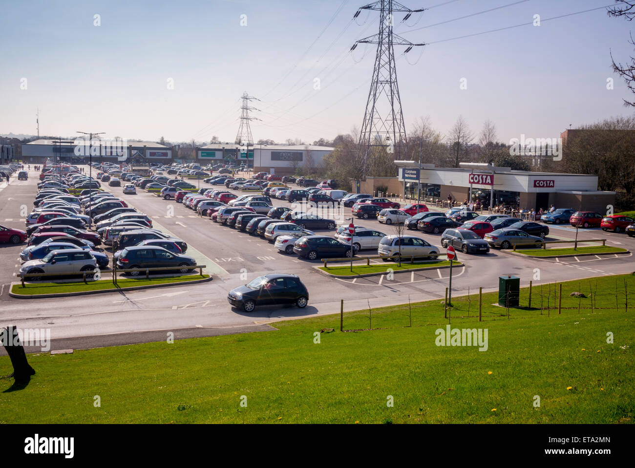 A large out of town popular retail park at Stafford, Staffordshire
