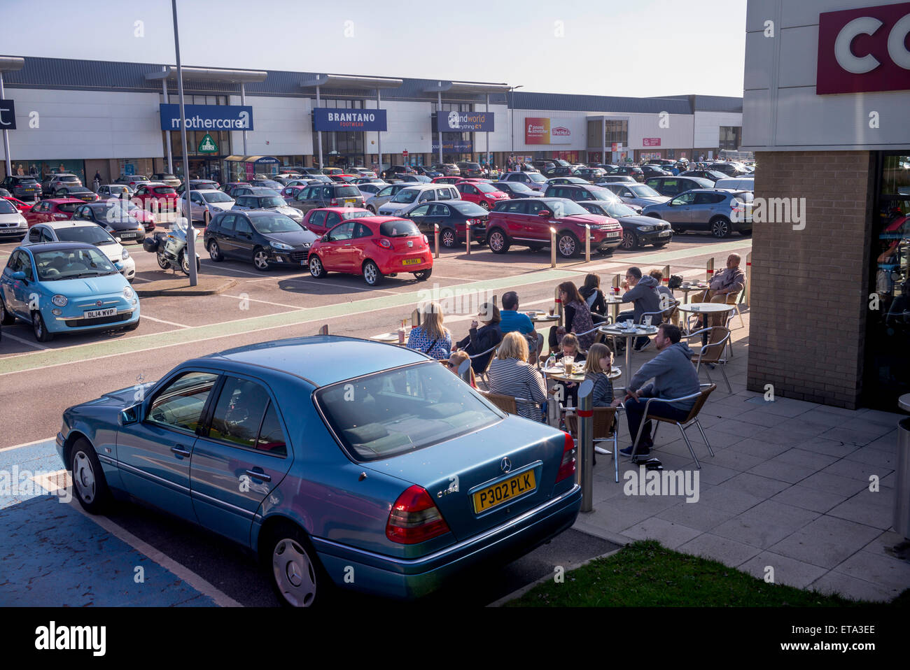 A large out of town popular retail park at Stafford, Staffordshire