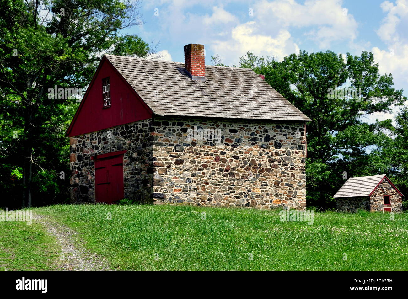 Chadds Ford, Pennsylvania Stone barn at the Gideon Gilpin House in the