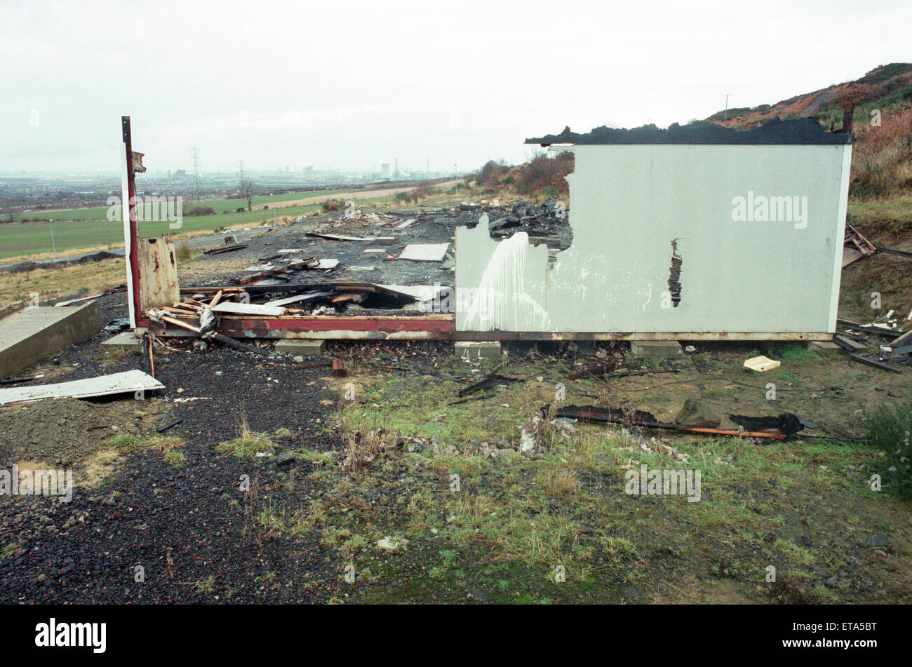 The remains of Eston Dry Ski slope. 23rd December 1996. Stock Photo
