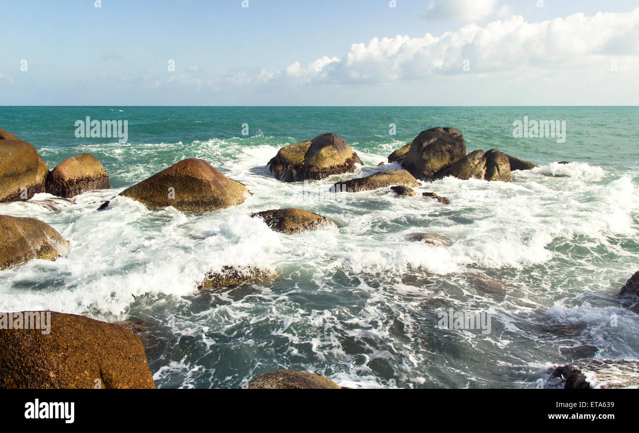 ocean waves, water splash and white foam. summer nature scenic Stock ...