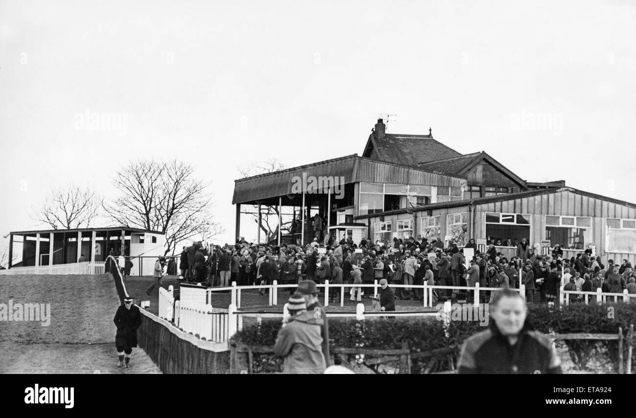 The Grandstand at Sedgefield Racecourse 24th January 1978 Stock Photo