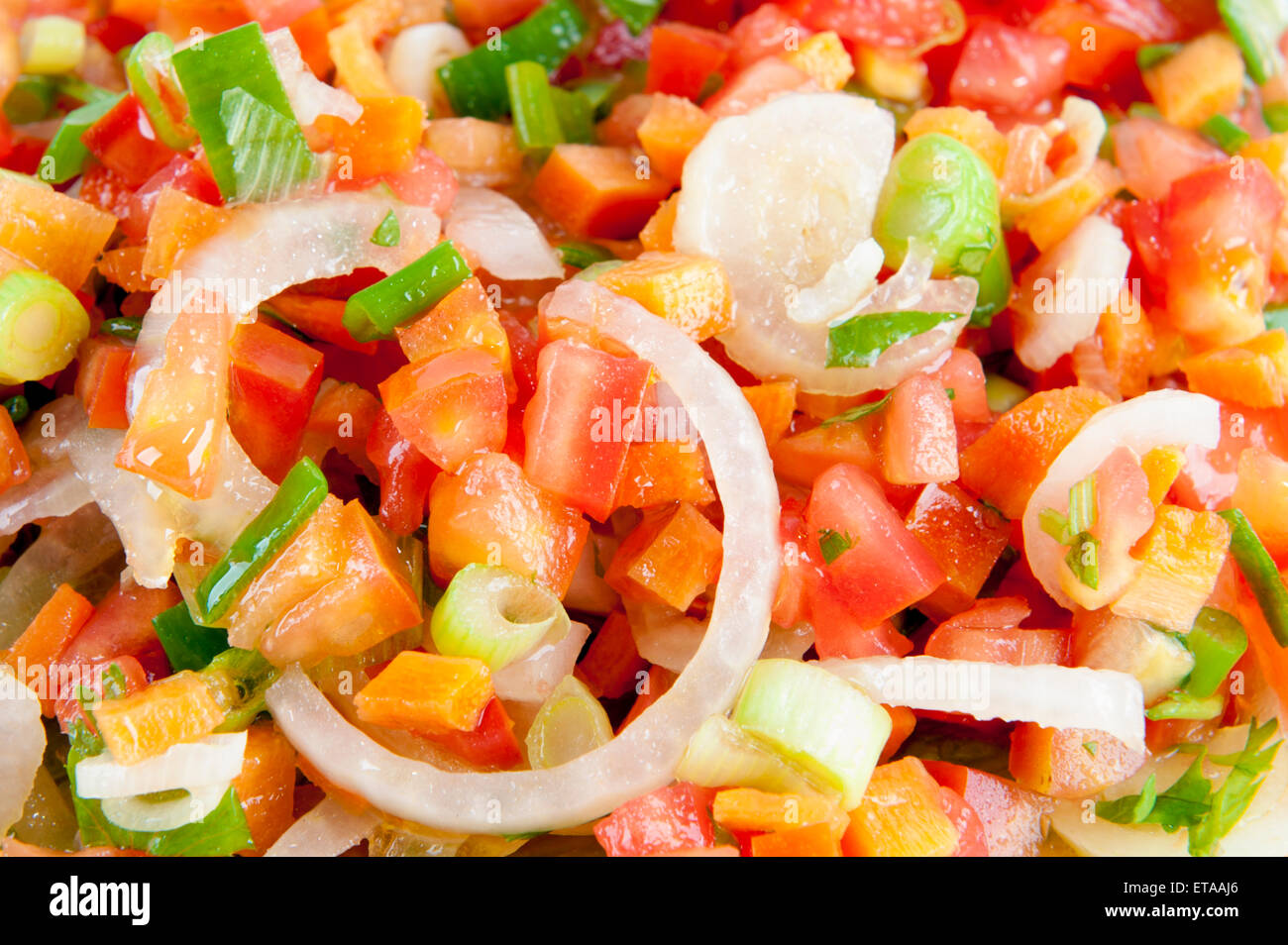 Sauced varied salad background food Stock Photo Alamy