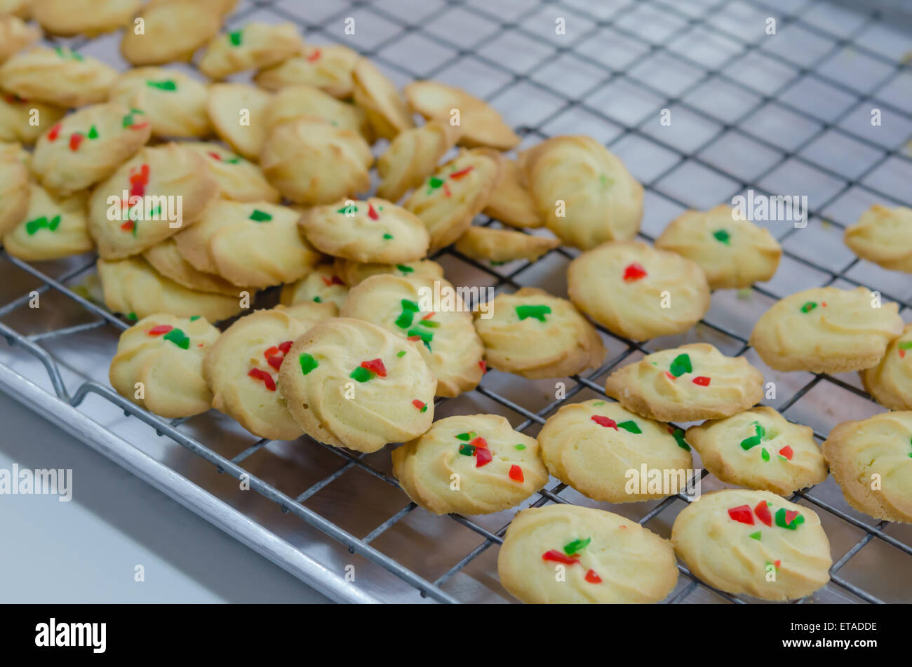 close up fresh homemade cookies with dried fruits Stock Photo