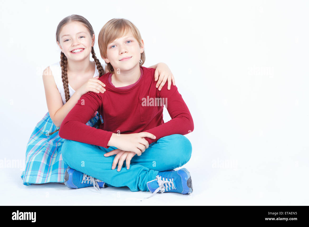 Friendship between boy and girl Stock Photo Alamy