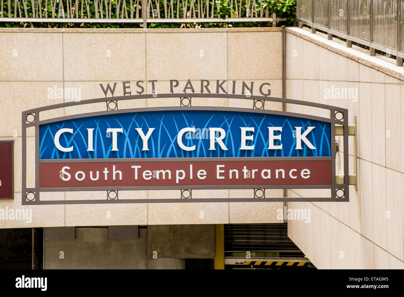 City Creek South Temple Underground Parking Entrance, Salt Lake City, Utah  Stock Photo - Alamy
