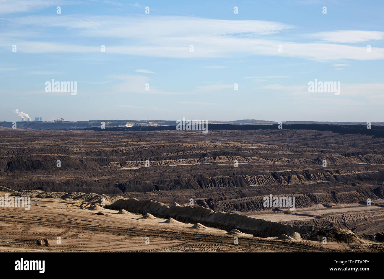 Neupetershain, Germany, overlooking the lignite mining Welzow Stock Photo