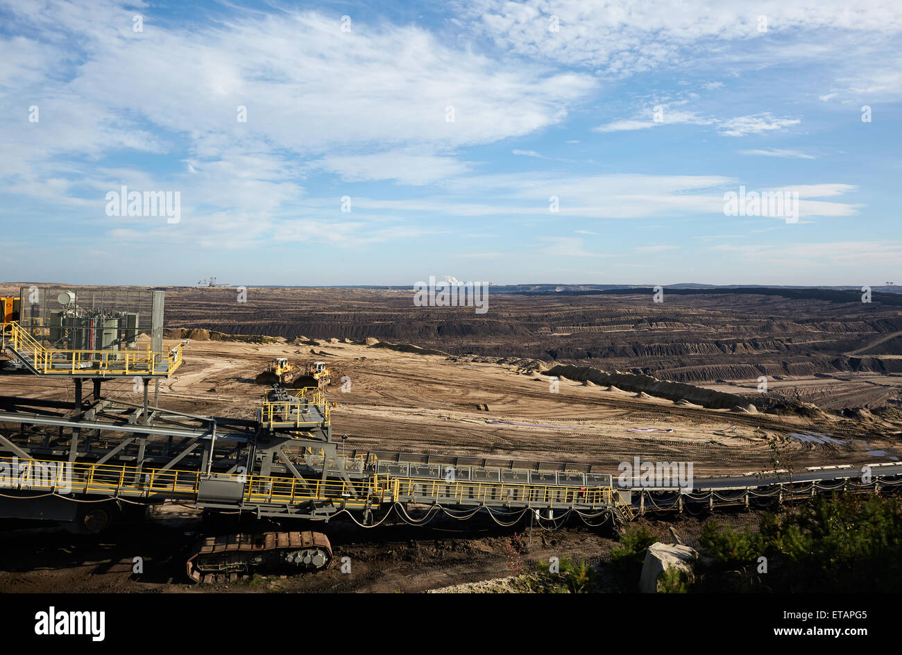 Neupetershain, Germany, overlooking the lignite mining Welzow Stock Photo