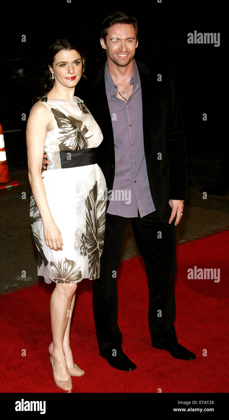 Hugh Jackman and Rachel Weisz at the Los Angeles premiere of 'The Fountain'. Stock Photo