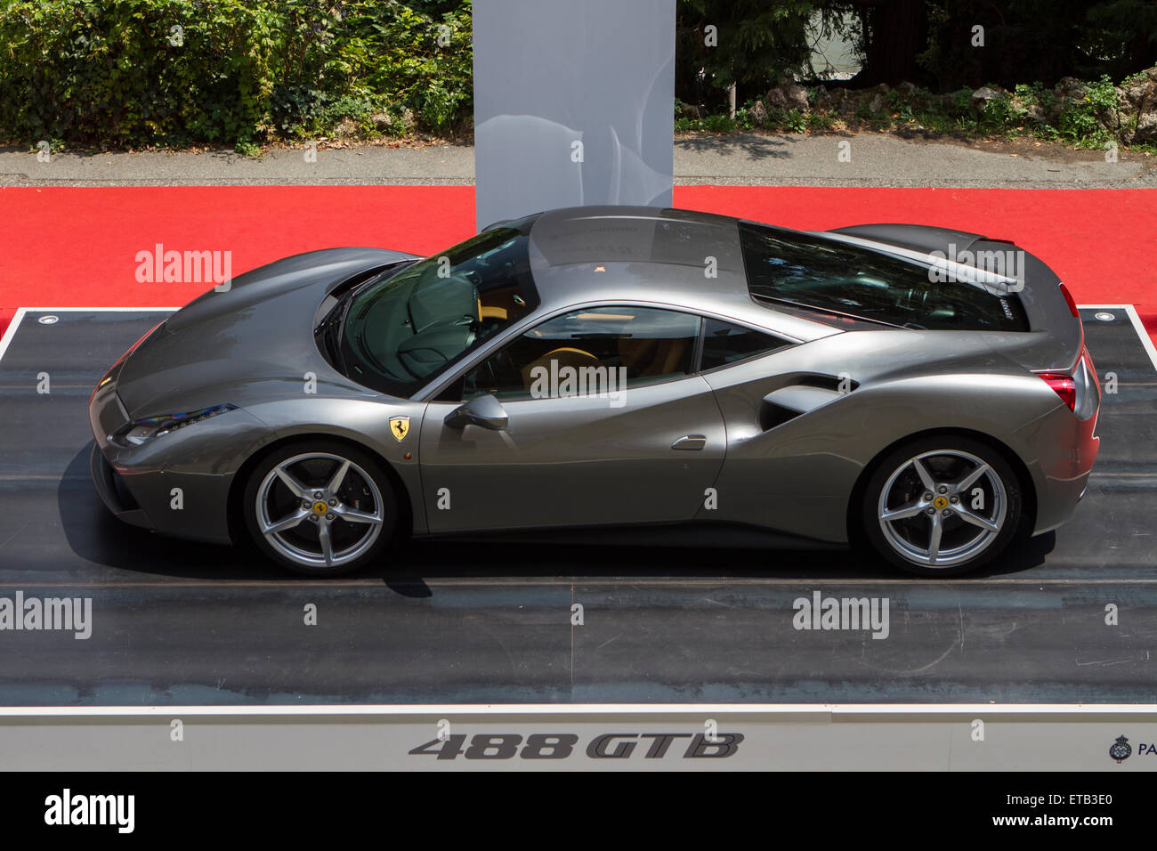 Turin, Italy, 11th June 2015. Ferrari 488 GTB. Parco Valentino car show