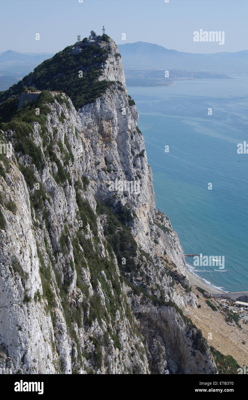 Gibraltar Rock Aerial View,Rock of Gibraltar,landscape Natural lighting, Natural Landscape, Unfiltered Stock Photo