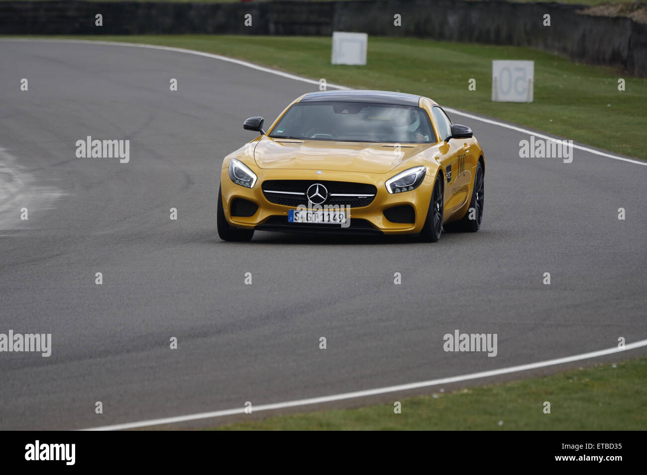 Karl Wendlinger demonstrates the Mercedes-AMG GT S supercar at the Goodwood Members Meeting Stock Photo